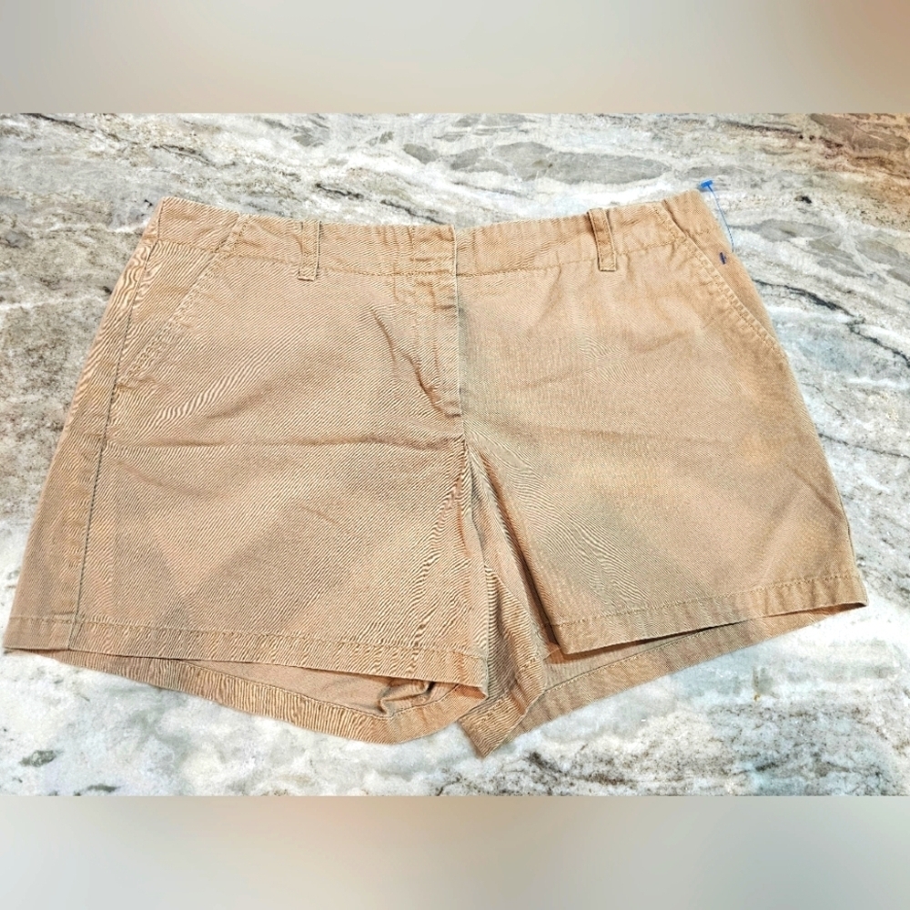 J.Crew Women’s Khaki Shorts Size 10 Low Rise 100% Cotton Classic Chino